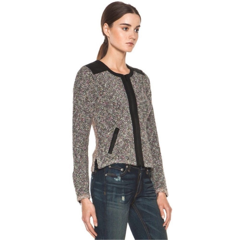 Rag and Bone Lory Tweed and Lamb Leather Jacket